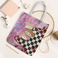 Personalized Japanese Kawaii Sushi Roll Tote Bag Wagara Palaka Pattern