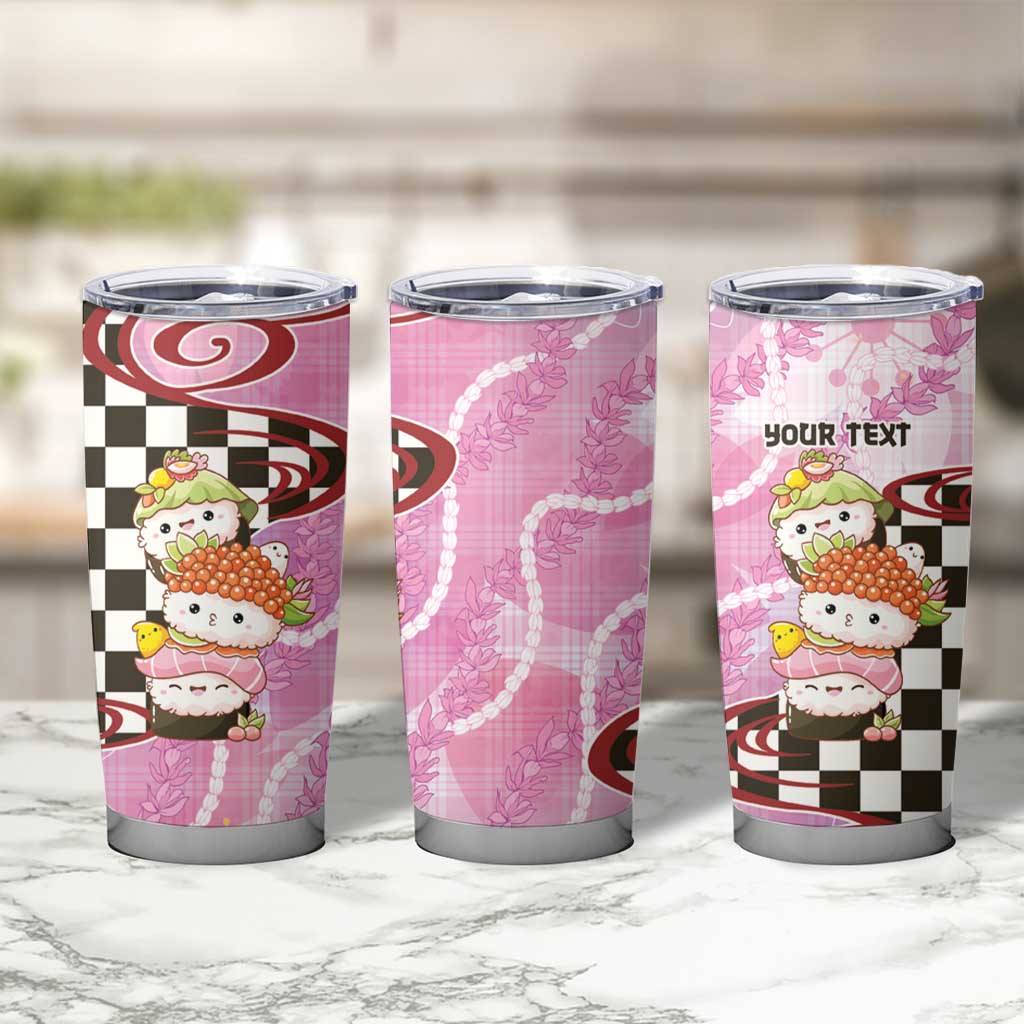 Personalized Japanese Kawaii Sushi Roll Tumbler Cup Wagara Palaka Pattern