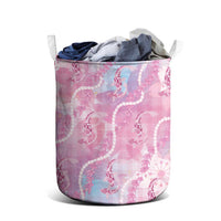 Japanese Koi Fish Laundry Basket Pink Wagara Palaka Honohono Pikake Lei