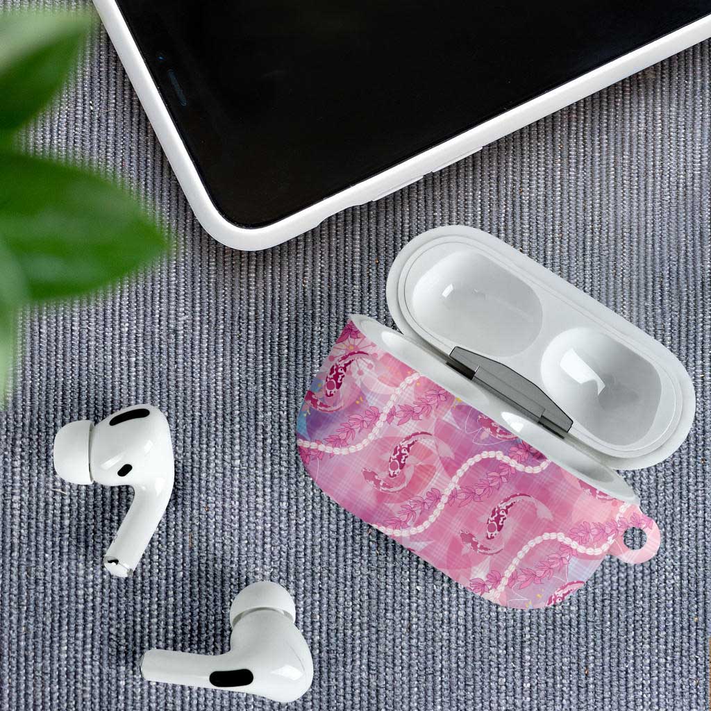 Japanese Koi Fish AirPods Case Pink Wagara Palaka Honohono Pikake Lei