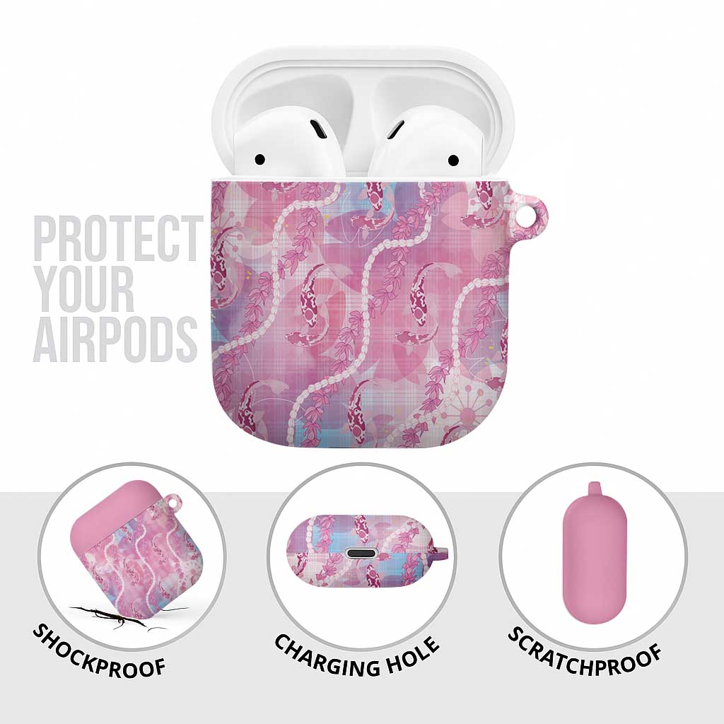 Japanese Koi Fish AirPods Case Pink Wagara Palaka Honohono Pikake Lei