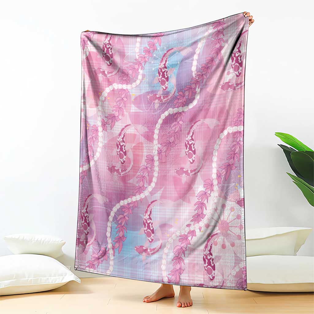 Japanese Koi Fish Blanket Pink Wagara Palaka Honohono Pikake Lei