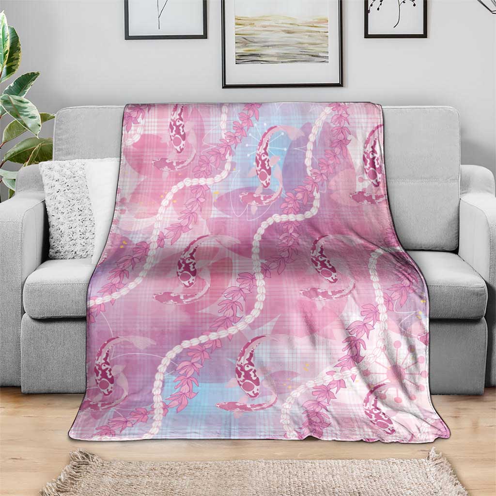 Japanese Koi Fish Blanket Pink Wagara Palaka Honohono Pikake Lei
