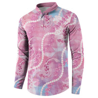 Japanese Koi Fish Button Sweatshirt Pink Wagara Palaka Honohono Pikake Lei