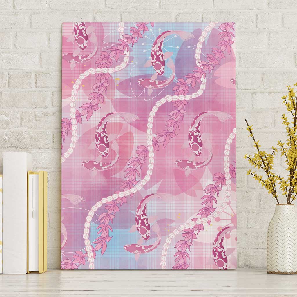Japanese Koi Fish Canvas Wall Art Pink Wagara Palaka Honohono Pikake Lei