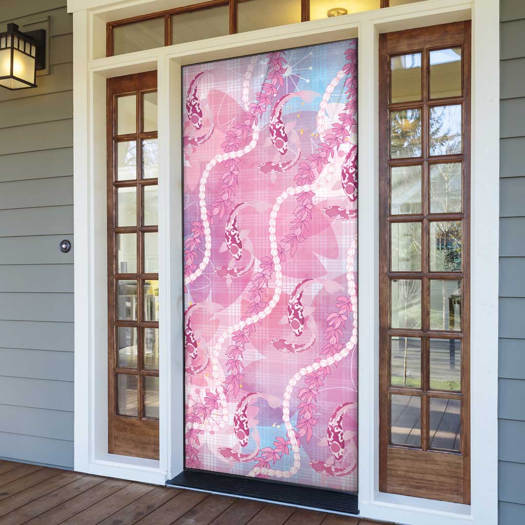 Japanese Koi Fish Door Cover Pink Wagara Palaka Honohono Pikake Lei LT9 - Polynesian Pride