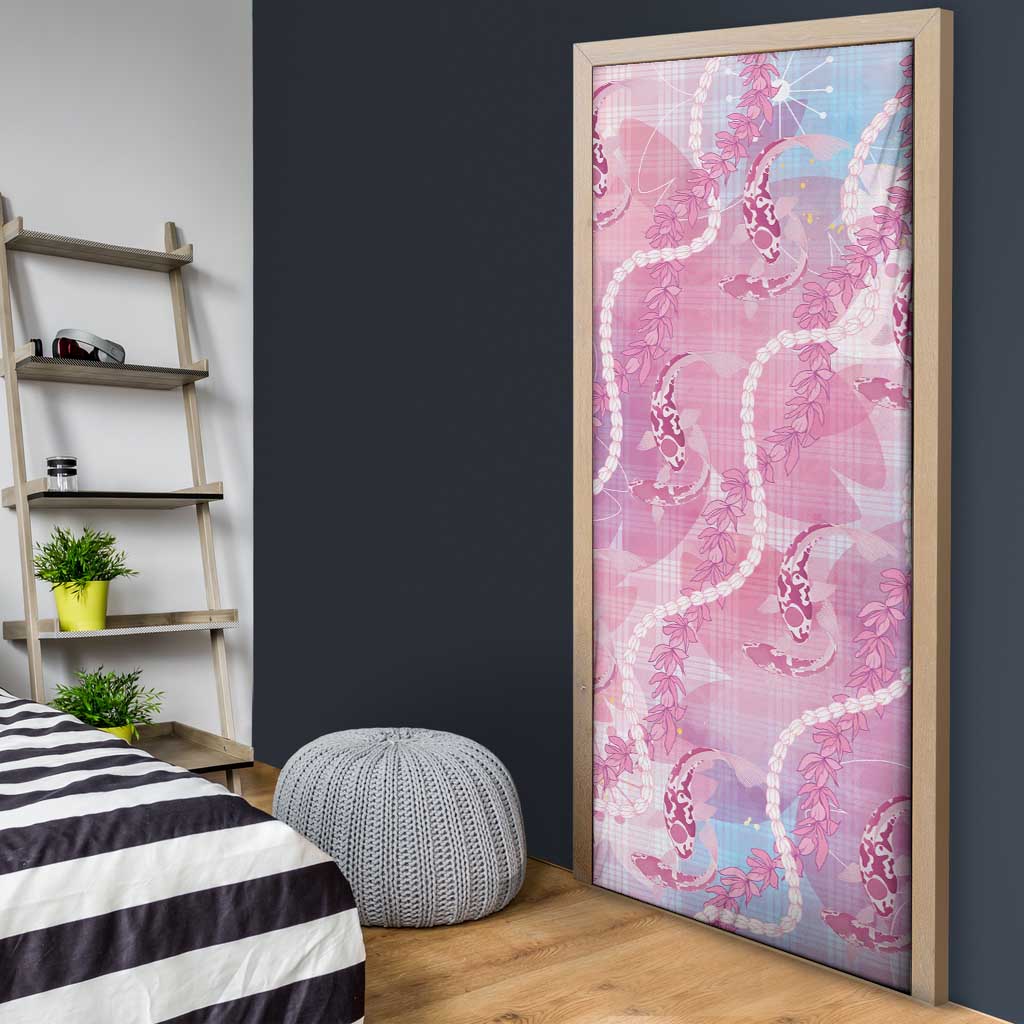 Japanese Koi Fish Door Cover Pink Wagara Palaka Honohono Pikake Lei LT9 - Polynesian Pride