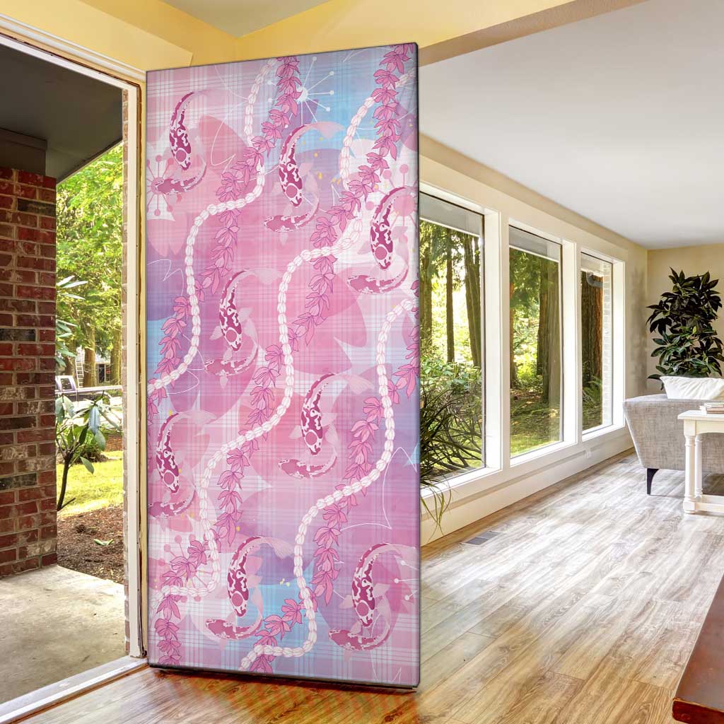 Japanese Koi Fish Door Cover Pink Wagara Palaka Honohono Pikake Lei LT9 - Polynesian Pride