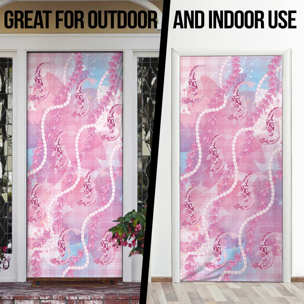 Japanese Koi Fish Door Cover Pink Wagara Palaka Honohono Pikake Lei LT9 - Polynesian Pride