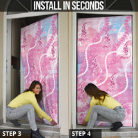 Japanese Koi Fish Door Cover Pink Wagara Palaka Honohono Pikake Lei LT9 - Polynesian Pride