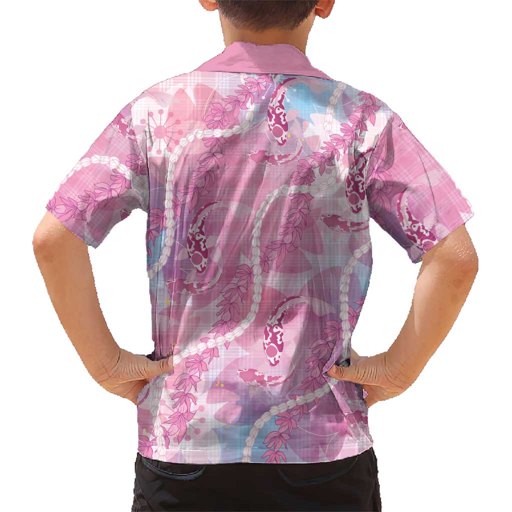 Japanese Koi Fish Family Matching Puletasi and Hawaiian Shirt Pink Wagara Palaka Honohono Pikake Lei LT9 - Polynesian Pride