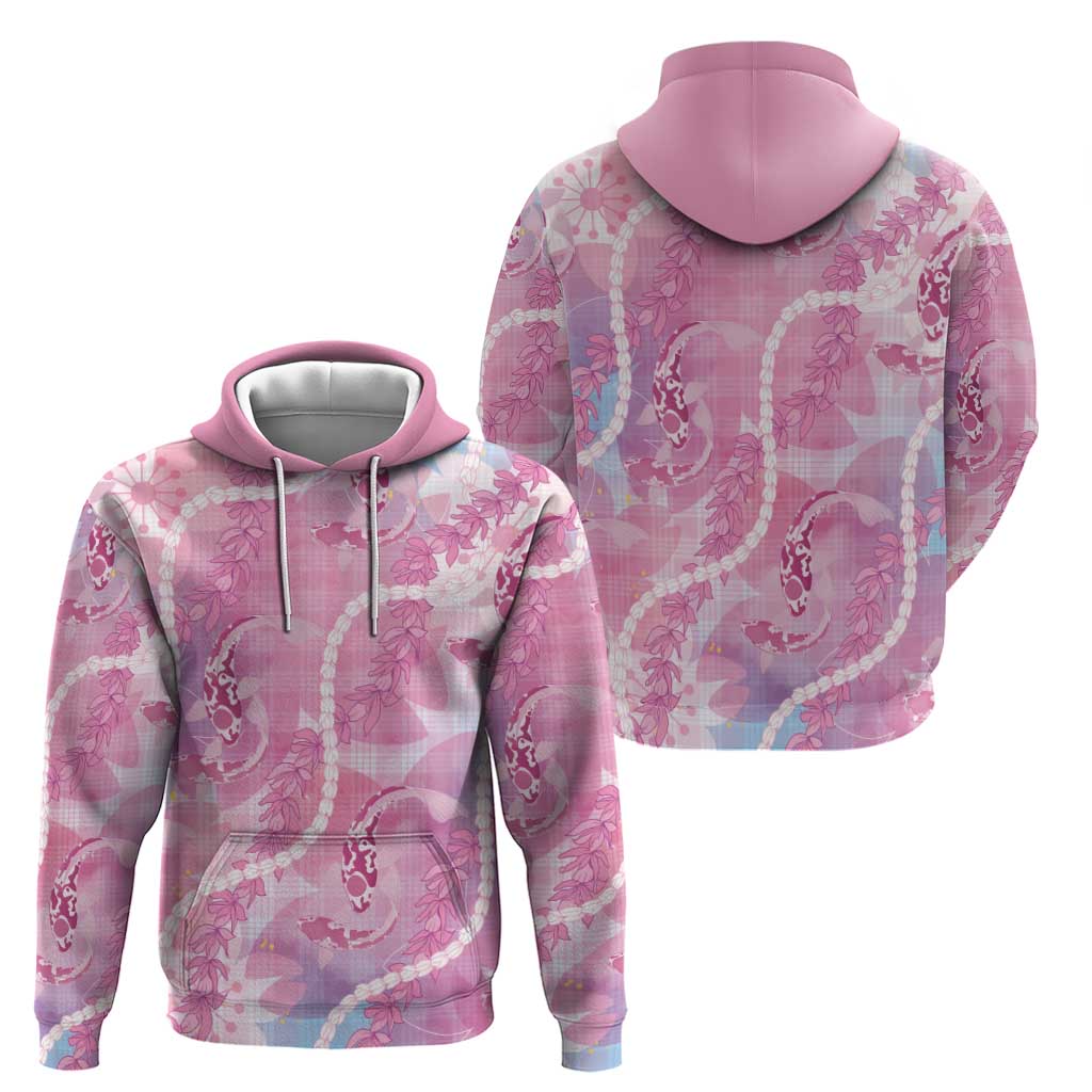 Japanese Koi Fish Hoodie Pink Wagara Palaka Honohono Pikake Lei