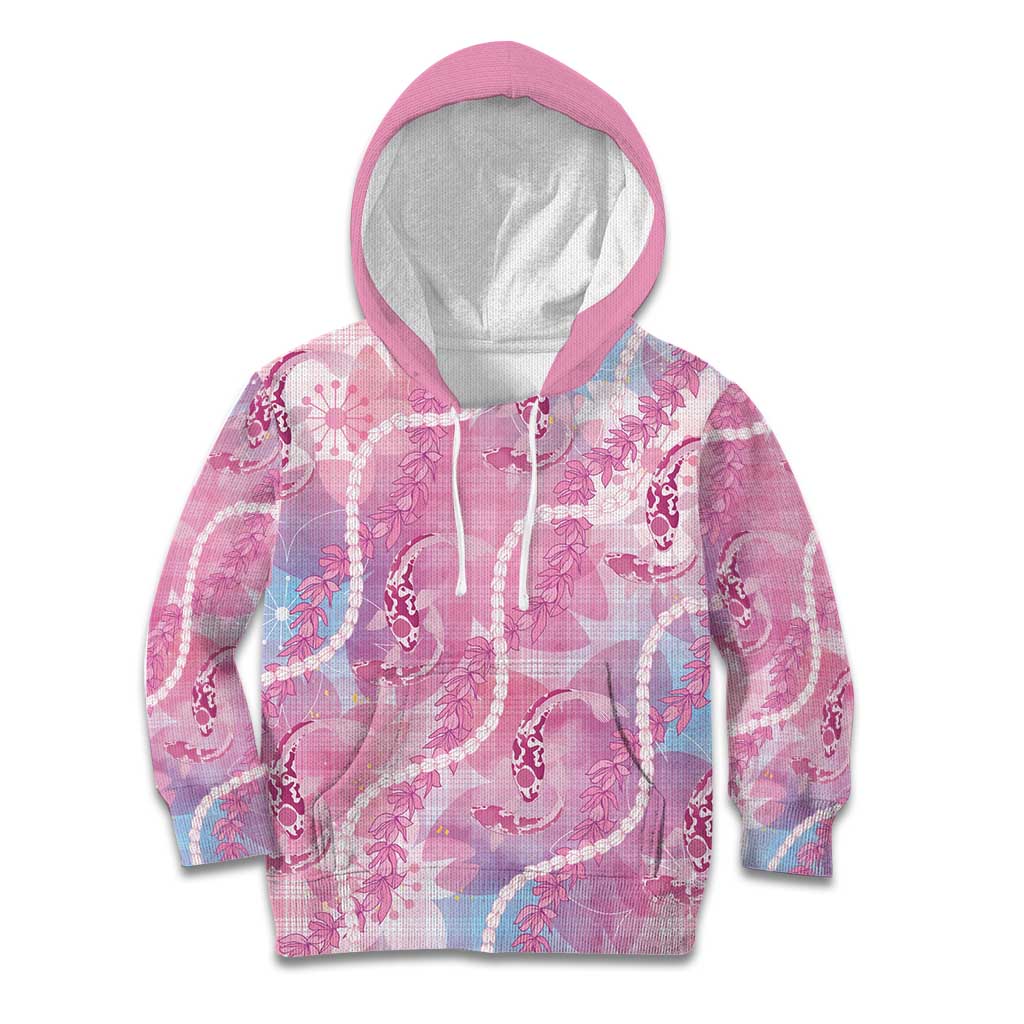 Japanese Koi Fish Kid Hoodie Pink Wagara Palaka Honohono Pikake Lei