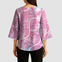 Japanese Koi Fish Kimono Sleeve Blouse Pink Wagara Palaka Honohono Pikake Lei