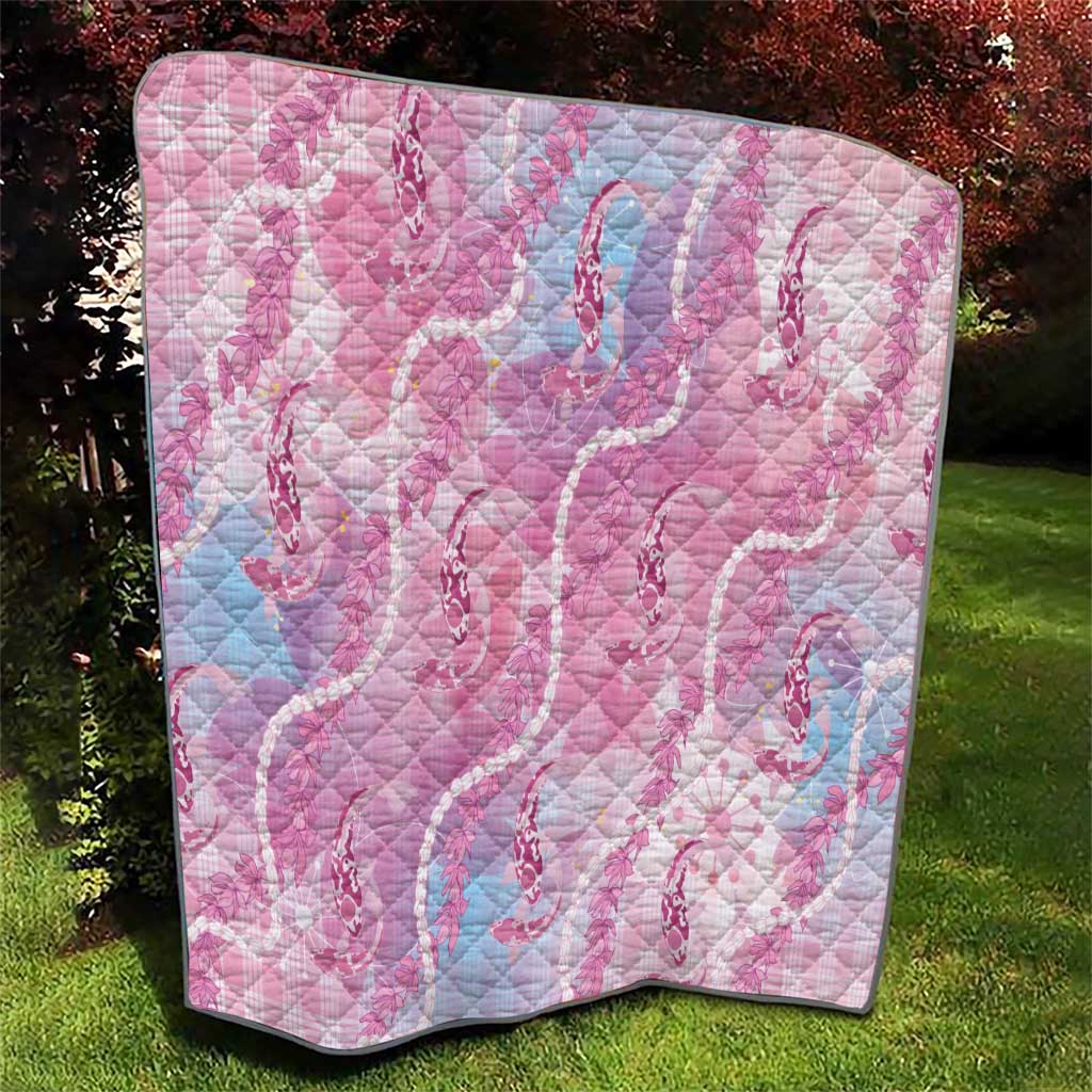 Japanese Koi Fish Quilt Pink Wagara Palaka Honohono Pikake Lei