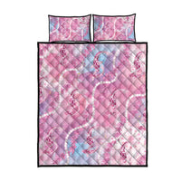 Japanese Koi Fish Quilt Bed Set Pink Wagara Palaka Honohono Pikake Lei