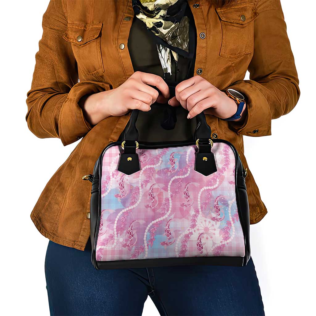Japanese Koi Fish Shoulder Handbag Pink Wagara Palaka Honohono Pikake Lei