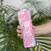 Japanese Koi Fish Skinny Tumbler Pink Wagara Palaka Honohono Pikake Lei LT9 - Polynesian Pride