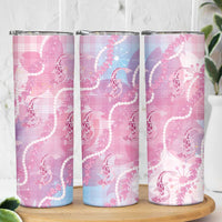 Japanese Koi Fish Skinny Tumbler Pink Wagara Palaka Honohono Pikake Lei LT9 - Polynesian Pride