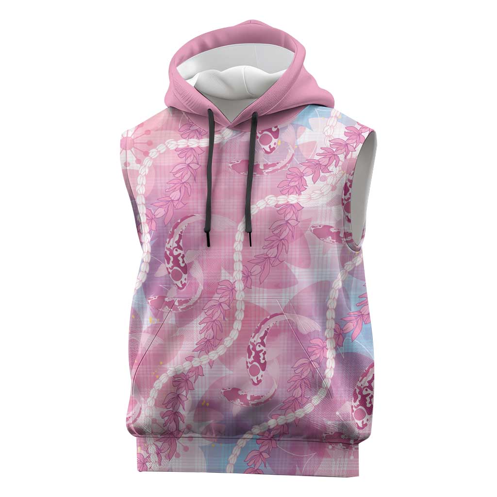 Japanese Koi Fish Sleeveless Hoodie Pink Wagara Palaka Honohono Pikake Lei