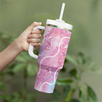 Japanese Koi Fish Tumbler With Handle Pink Wagara Palaka Honohono Pikake Lei