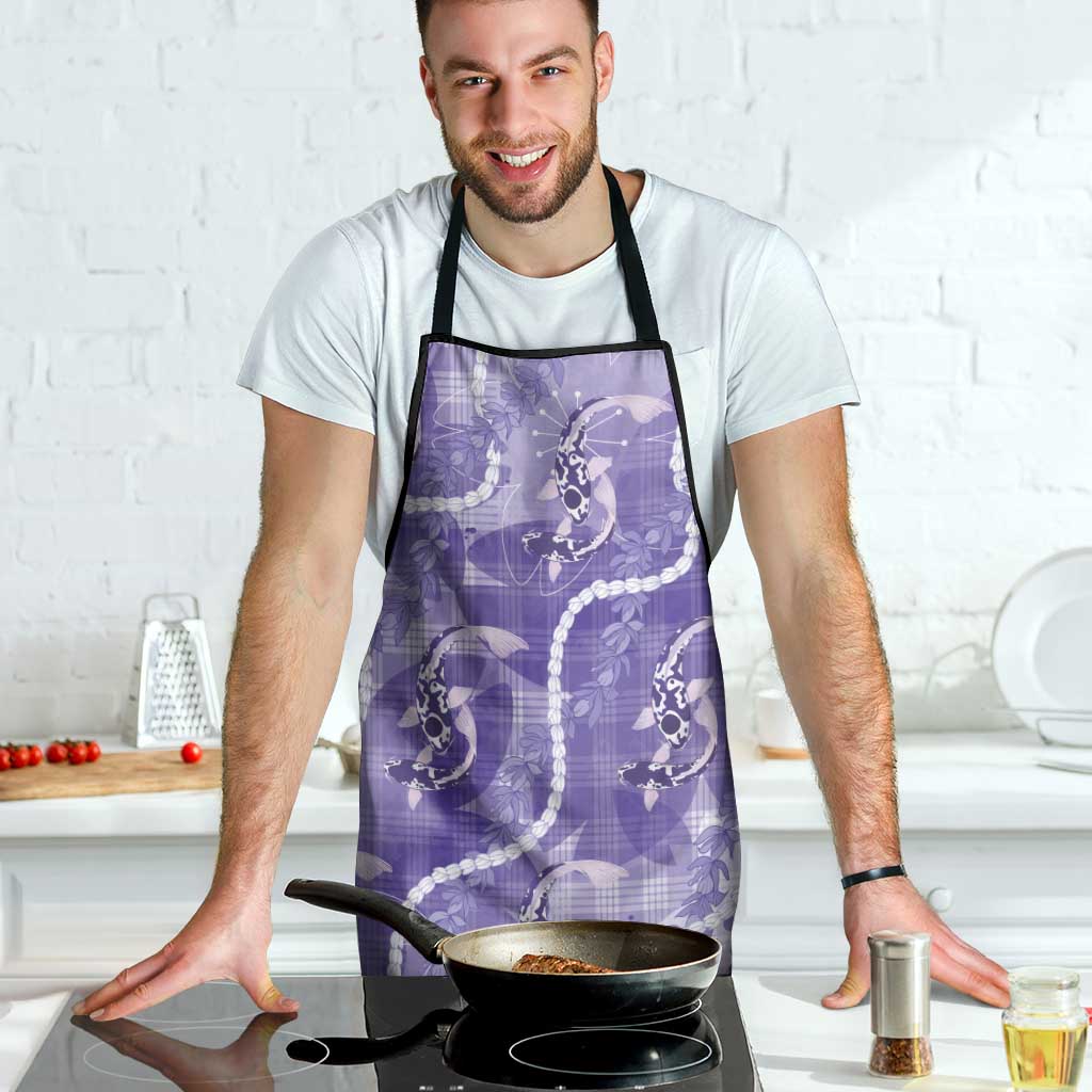 Japanese Koi Fish Apron Purple Wagara Palaka Honohono Pikake Lei