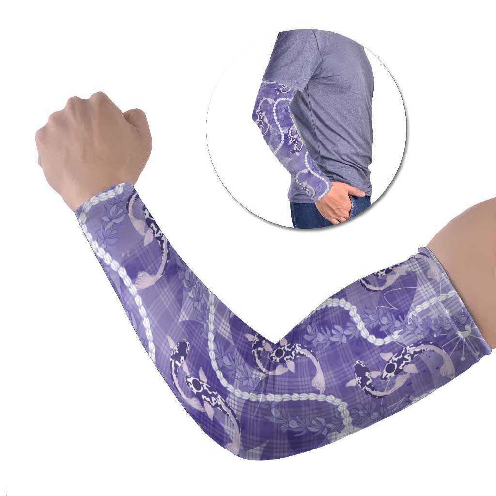 Japanese Koi Fish Arm Sleeves Purple Wagara Palaka Honohono Pikake Lei