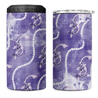 Japanese Koi Fish 4 in 1 Can Cooler Tumbler Purple Wagara Palaka Honohono Pikake Lei LT9 One Size: 16 oz Purple - Polynesian Pride