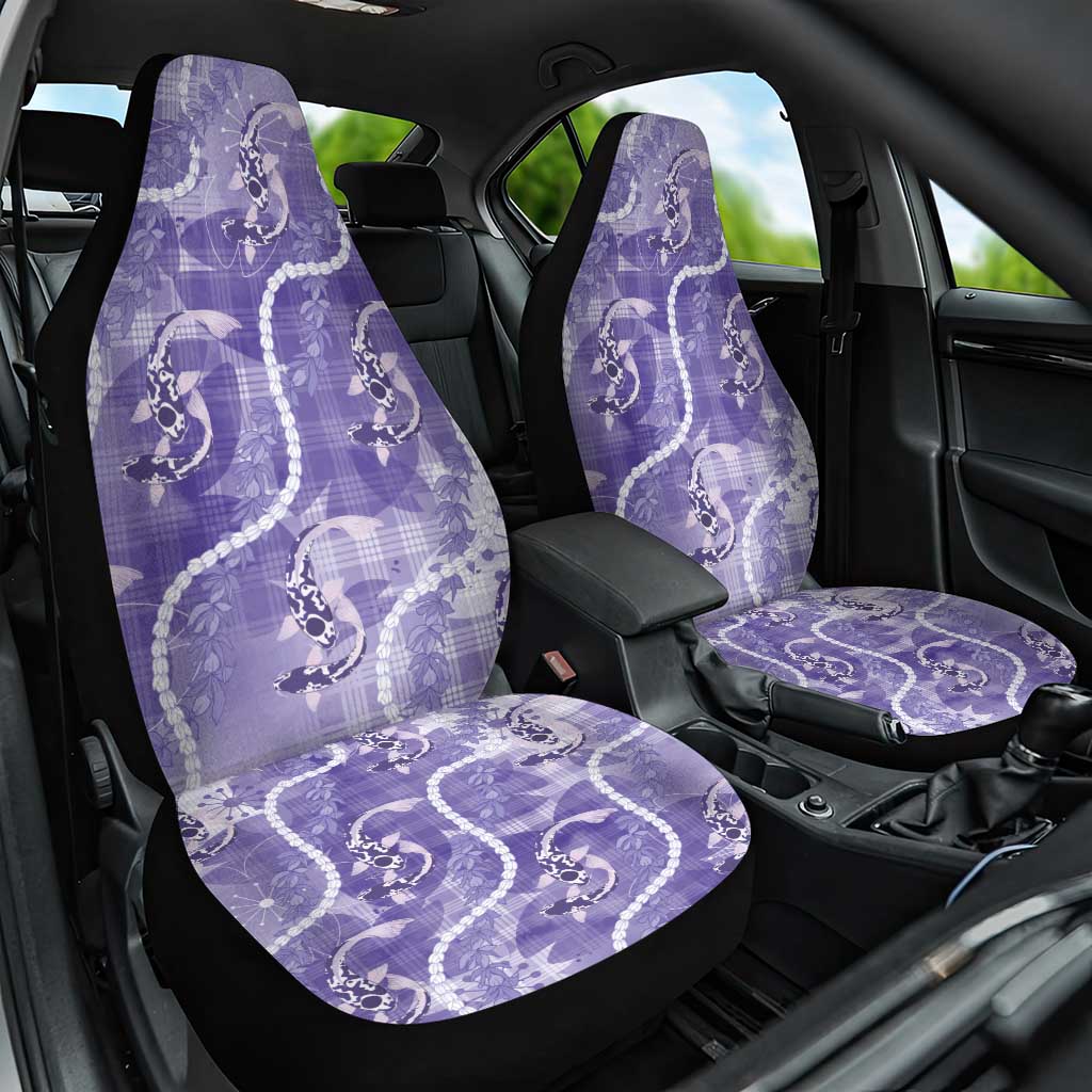 Japanese Koi Fish Car Seat Cover Purple Wagara Palaka Honohono Pikake Lei