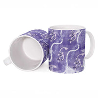 Japanese Koi Fish Ceramic Mug Purple Wagara Palaka Honohono Pikake Lei