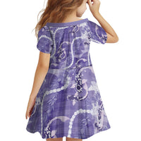 Japanese Koi Fish Family Matching Off The Shoulder Long Sleeve Dress and Hawaiian Shirt Purple Wagara Palaka Honohono Pikake Lei LT9 - Polynesian Pride