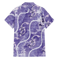 Japanese Koi Fish Family Matching Puletasi and Hawaiian Shirt Purple Wagara Palaka Honohono Pikake Lei LT9 - Polynesian Pride