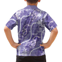 Japanese Koi Fish Family Matching Summer Maxi Dress and Hawaiian Shirt Purple Wagara Palaka Honohono Pikake Lei LT9 - Polynesian Pride
