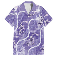 Japanese Koi Fish Family Matching Summer Maxi Dress and Hawaiian Shirt Purple Wagara Palaka Honohono Pikake Lei LT9 Dad's Shirt - Short Sleeve Purple - Polynesian Pride