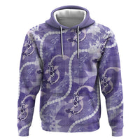 Japanese Koi Fish Hoodie Purple Wagara Palaka Honohono Pikake Lei