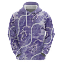 Japanese Koi Fish Hoodie Purple Wagara Palaka Honohono Pikake Lei
