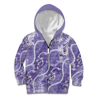 Japanese Koi Fish Kid Hoodie Purple Wagara Palaka Honohono Pikake Lei