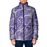 Japanese Koi Fish Padded Jacket Purple Wagara Palaka Honohono Pikake Lei