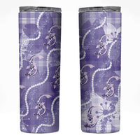 Japanese Koi Fish Skinny Tumbler Purple Wagara Palaka Honohono Pikake Lei LT9 Purple - Polynesian Pride