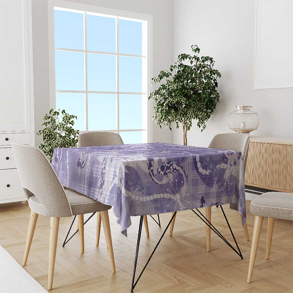 Japanese Koi Fish Tablecloth Purple Wagara Palaka Honohono Pikake Lei