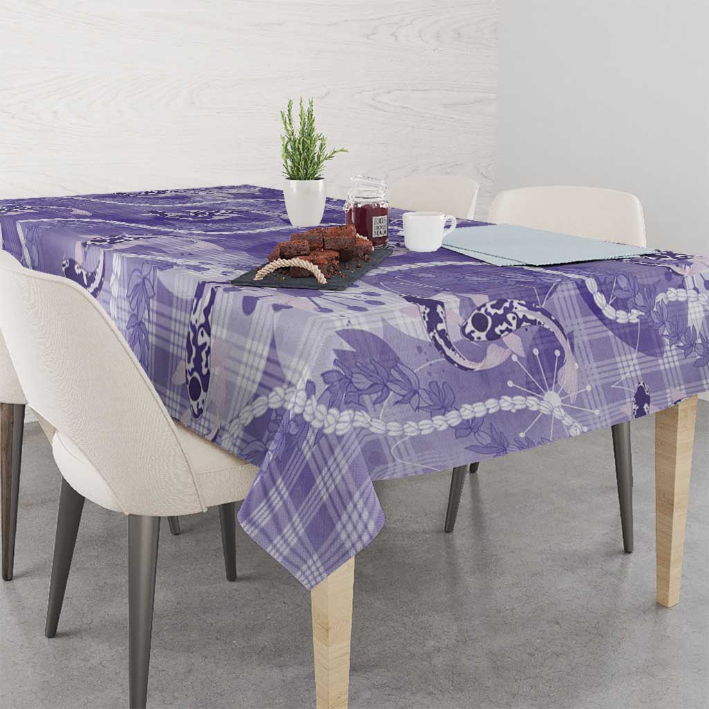 Japanese Koi Fish Tablecloth Purple Wagara Palaka Honohono Pikake Lei
