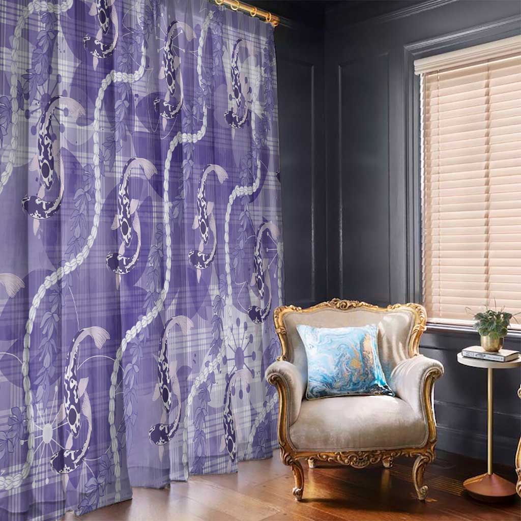 Japanese Koi Fish Window Curtain Purple Wagara Palaka Honohono Pikake Lei