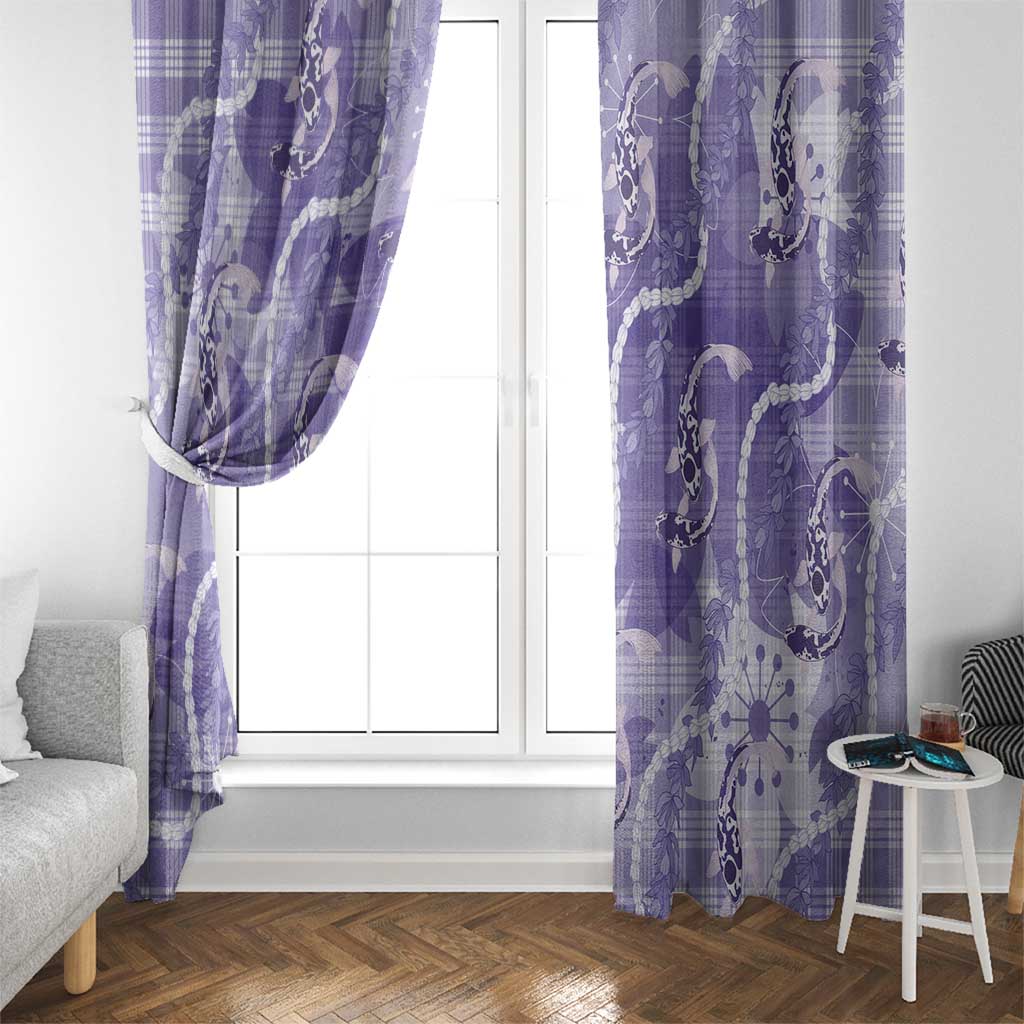 Japanese Koi Fish Window Curtain Purple Wagara Palaka Honohono Pikake Lei