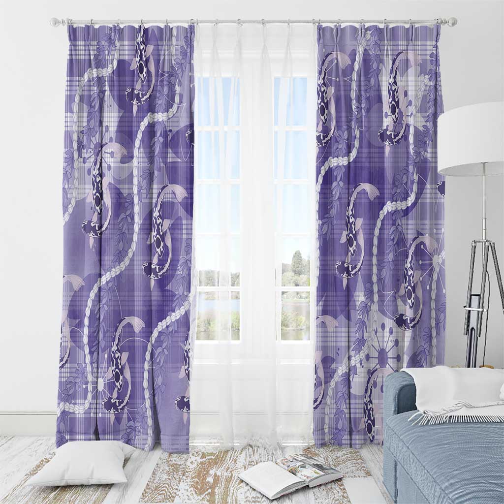 Japanese Koi Fish Window Curtain Purple Wagara Palaka Honohono Pikake Lei