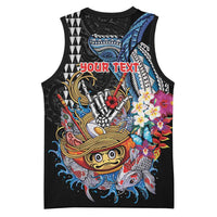 Personalized Japanese Koi Fish Ramen Basketball Jersey Aloha Shark Kakau Pattern