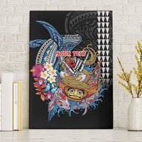 Personalized Japanese Koi Fish Ramen Canvas Wall Art Aloha Shark Kakau Pattern