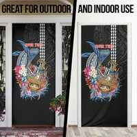 Personalized Japanese Koi Fish Ramen Door Cover Aloha Shark Kakau Pattern