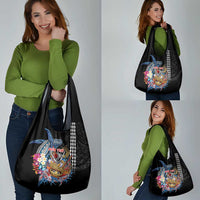 Personalized Japanese Koi Fish Ramen Grocery Bag Aloha Shark Kakau Pattern