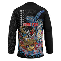 Personalized Japanese Koi Fish Ramen Hockey Jersey Aloha Shark Kakau Pattern