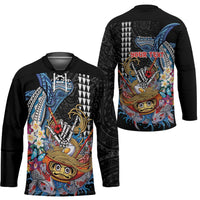 Personalized Japanese Koi Fish Ramen Hockey Jersey Aloha Shark Kakau Pattern